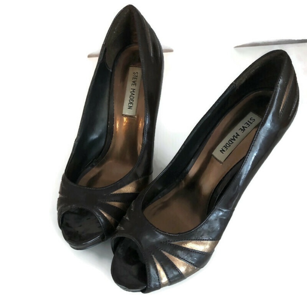 Steve Madden 4 inch heels black & gold - 4 inch - Picture 4 of 5